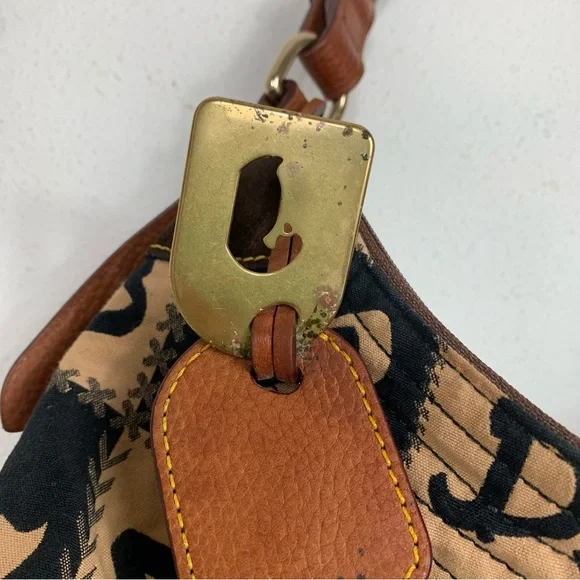 Dooney & Bourke Tan and Black Patterned Bag - Picture 8 of 16